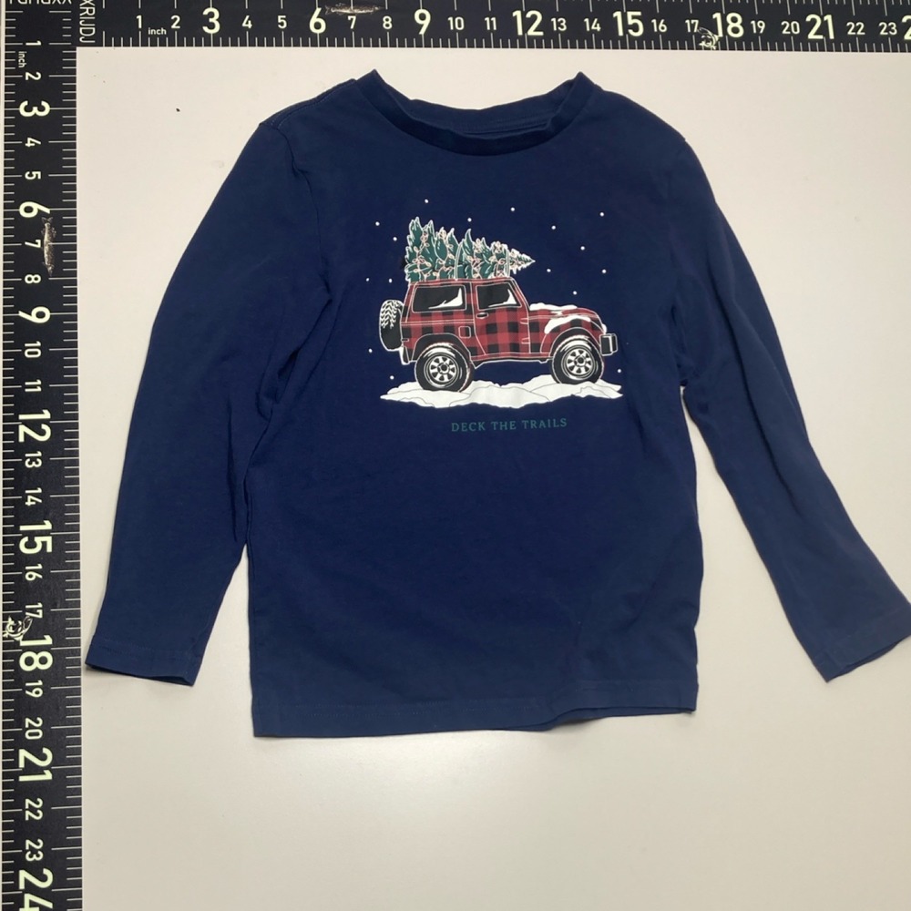 Tommy Bahama Girls S Navy Blue Long Sleeve Graphic Christmas T-Shirt